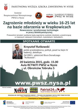 Krzysztof Rutkowski spotka się ze studentami i maturzystami w PWSZ w Nysie