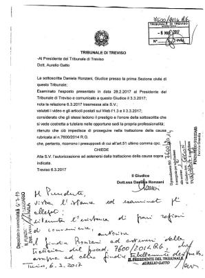 [VIDEO] Dopo intervento di Patriot24.net  il giudice italiana Daniela Ronzani chiede astensione  dal dramma di madre  Polacca!  Presidente di Tribunale di Treviso ha capito incubo di Wioleta Wrzosek e astiene dalla causa il giudice scandalosa.  