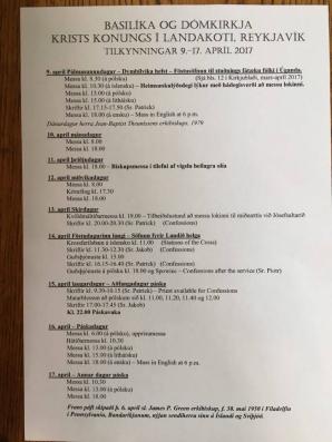 Reykjavik: Droga Krzyżowa dziś o godz. 11. Nabożeństwo Wielkiego Piątku o godz. 15 (po islandzku) i o 18 po polsku. Pełny program Uroczystości Wielkopostnych