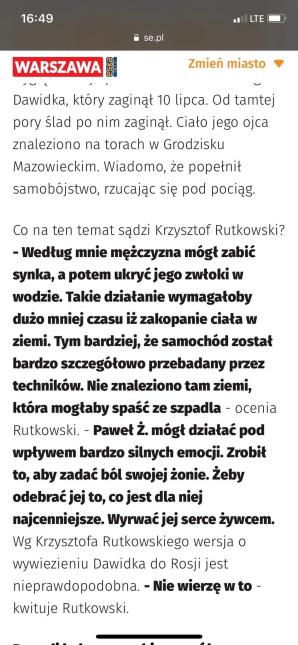 Teza Krzysztofa Rutkowskiego potwierdzona w 100 procentach. Ciało 5-letniego Dawida odnalezione w zbiorniku wodnym przy autostradzie A2.