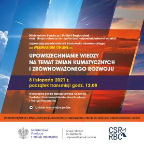 Upowszechnianie wiedzy na temat zmian klimatycznych i zrównoważonego rozwoju. W trakcie szczytu klimatycznego w Glasgow – COP 26 włączamy się w upowszechnianie rzetelnej wiedzy na temat zmian klimatycznych