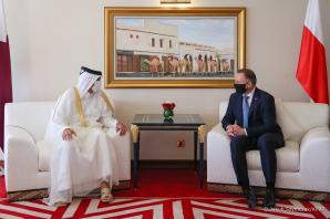 [VIDEO] O dostawach gazu prezydent Andrzej Duda z Emirem Kataru Szejkiem Tamimem Bin Hamadem Al Thanim 