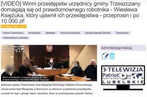 [VIDEO] Czy na straży przestępczej działalności wójta gminy Trzeszczany stoi Sąd Okręgowy w Zamościu?