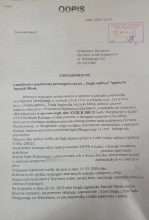 PATRIOT24 INTERWENIUJE: Po naszym zgłoszeniu Ministerstwo Sprawiedliwości przekazuje sprawę fałszywej biegłej sądowej Agnieszki Juszczyk-Mirek do Prokuratury Krajowej! W prokuraturach są kolejne zawiadomienia o możliwości popełnienia przez nią przestępstw!