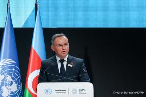[VIDEO] Atom i ludzki aspekt transformacji energetycznej. Prezydent Andrzej Duda na konferencji klimatycznej COP29 w Baku