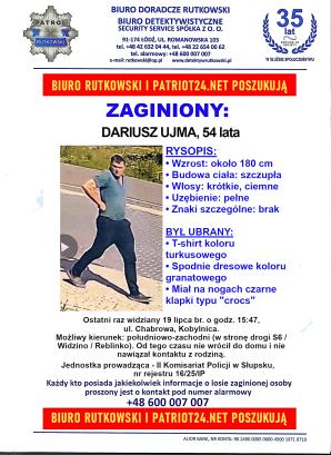 Nowe informacje w sprawie zaginięcia Dariusza Ujmy - briefing BIURA RUTKOWSKI w Słupsku 2 sierpnia 2025 o godzinie 15:00