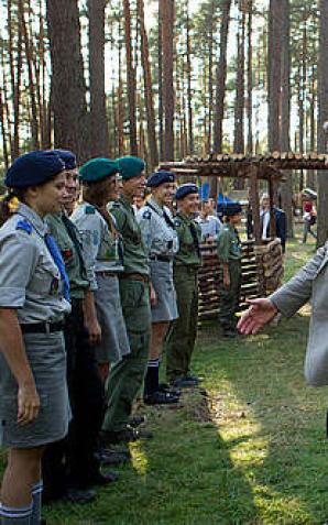 Prezydent B. Komorowski na obozie harcerskim