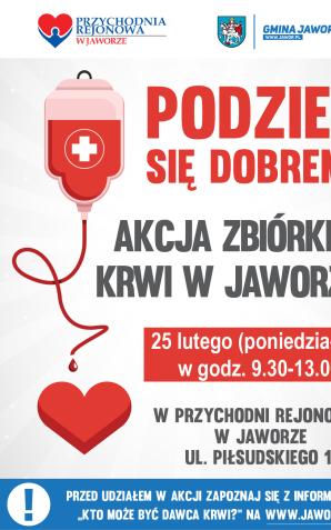 Jawor: Akcja zbiórki krwi. Podziel się dobrem