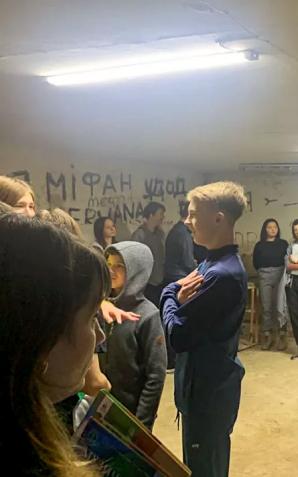 Schron w szkole w Żytomierzu