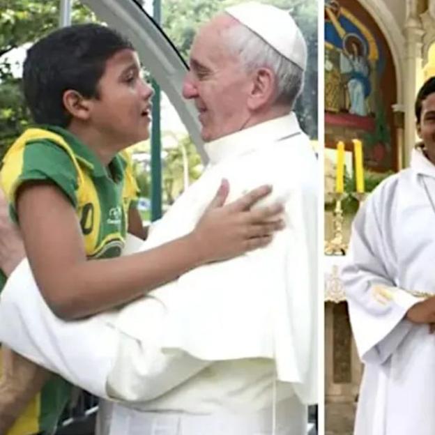 [VIDEO] Podczas spotkania z papieżem chłopiec z Rio powiedział mu, że chce być księdzem. Dziś Nathan zaczyna życie zakonne