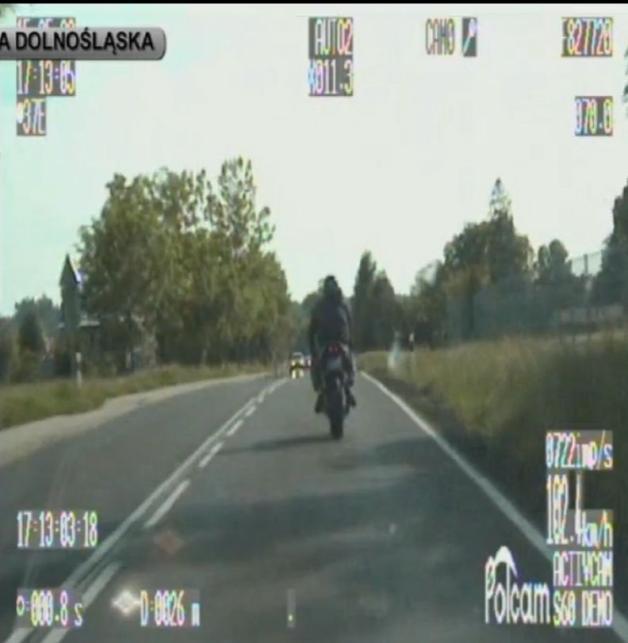 Z sądowym zakazem pędził motocyklem 161 km/h