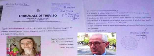 [VIDEO] Un passo avanti  sul bambino polacco in Italia! Il Presidente del Tribunale di Treviso Dott. Aurelio Gatto propone il trasferimento della causa al  Tribunale di Sieradz!