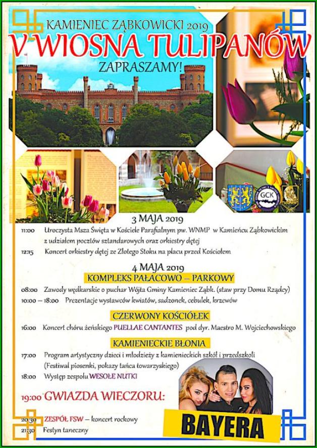 V Wiosna Tulipanów - zaproszenie do Kamieńca Ząbkowickiego