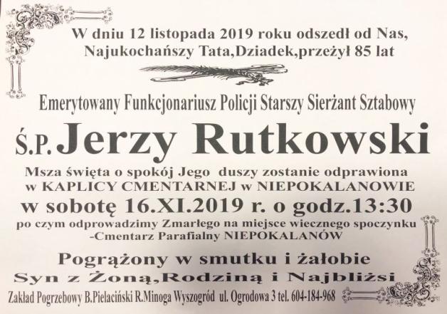 Uroczystości pogrzebowe Jerzego Rutkowskiego w sobotę od godz. 13:30 w Teresinie-Niepokalanowie