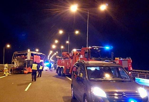Tragiczny wypadek ukraińskiego autokaru w na autostradzie A4 w Lutkowie