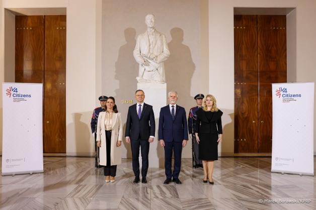 Prezydent Andrzej Duda na spotkaniu Prezydentów Grupy Wyszehradzkiej w Pradze