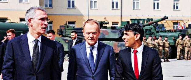 [VIDEO] Sekretarz Generalny NATO Jens Stoltenberg i Premier Wielkiej Brytanii Rishi Sunak w Polsce. Narada z premierem Donaldem Tuskiem w 1. Warszawskiej Brygadzie Pancernej 