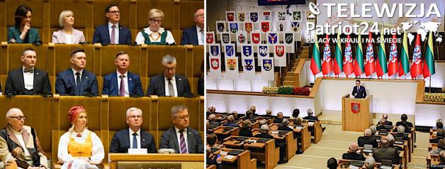 [VIDEO] Wystąpienie marszałka Sejmu w litewskim Sejmie z okazji 35. rocznicy odrodzenia niepodległości Litwy